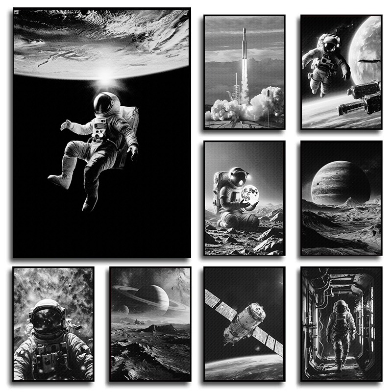 Star Map Poster - NASA Retro Space Canvas Print Wall