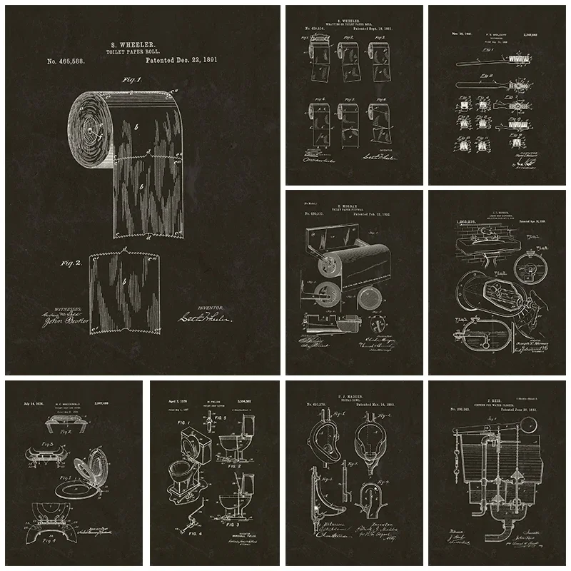 Star Map Poster - Modern Toilet Paper Blueprint Posters Classic