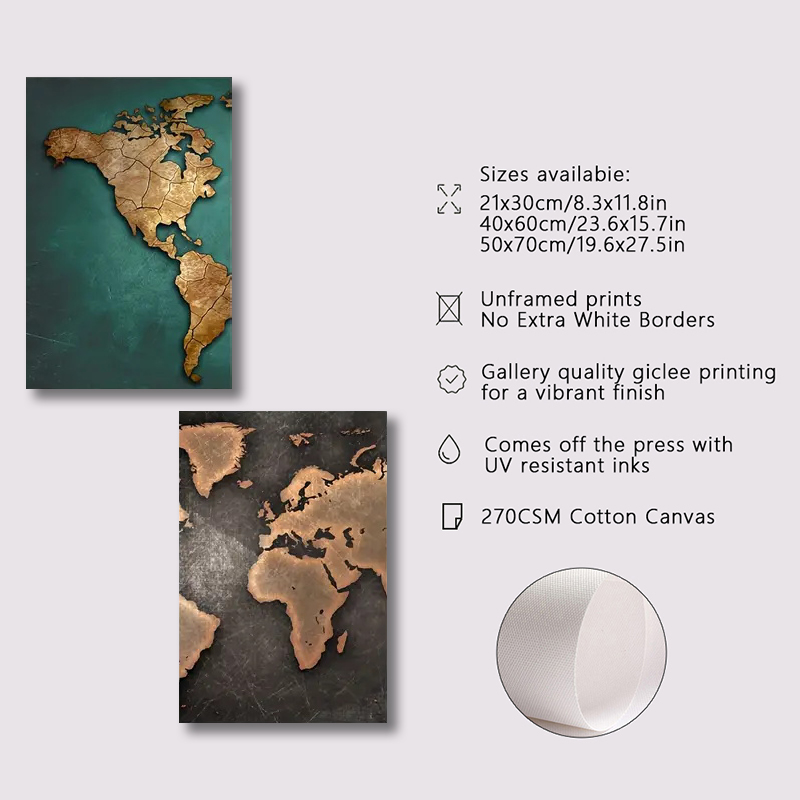 Retro World Map 3pcs/set Canva - Star Map Poster review and price