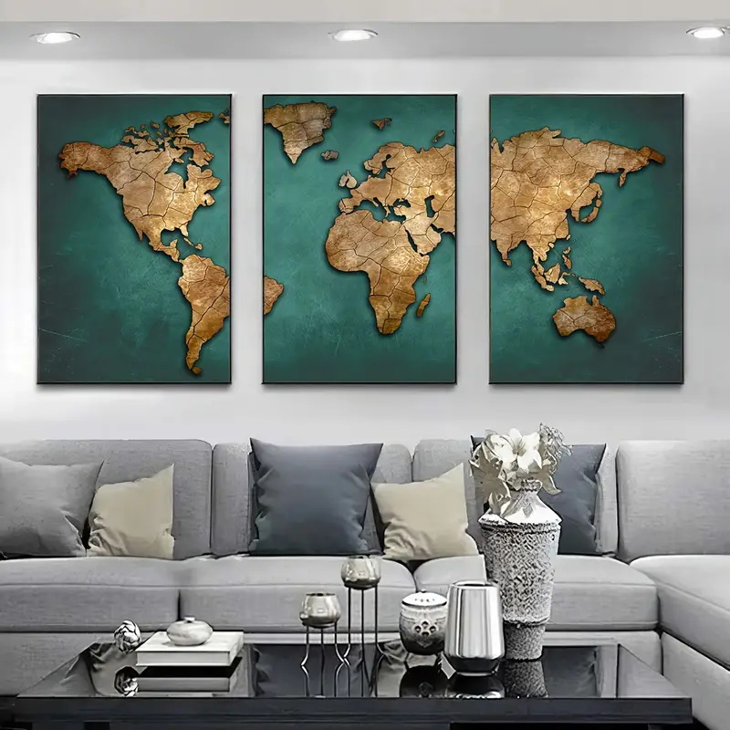 Retro World Map 3pcs/set Canva - Star Map Poster review and price