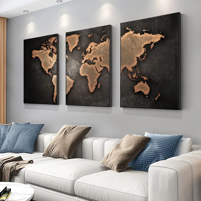 Retro World Map 3pcs/set Canva - Star Map Poster review and price