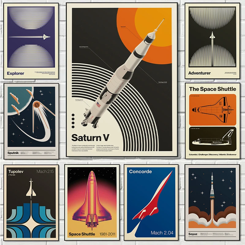 Retro Abstract Space Shuttle S - Star Map Poster review and price