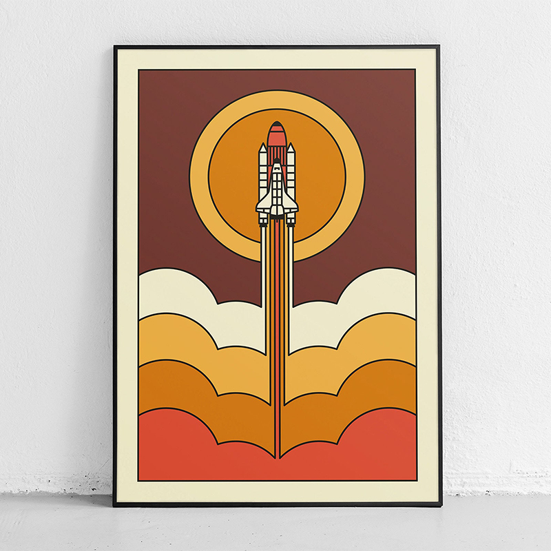 Retro Abstract Space Shuttle S - Star Map Poster review and price