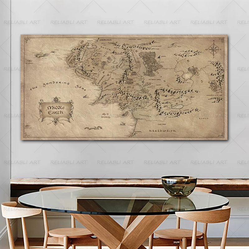 Retro The-Lord-of-Rings Map Po - Star Map Poster review and price
