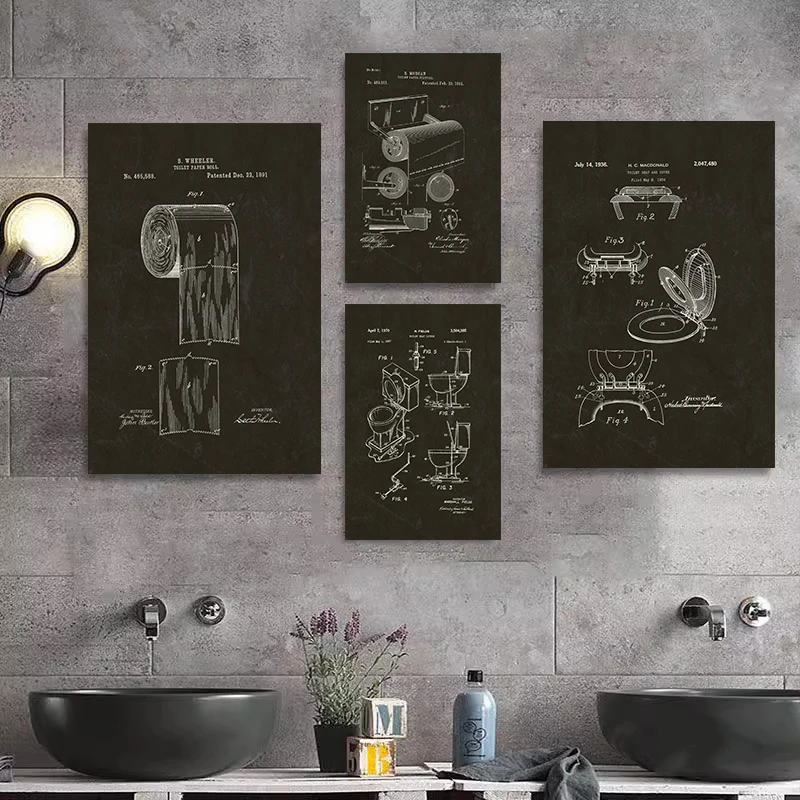 Modern Toilet Paper Blueprint  - Star Map Poster review and price