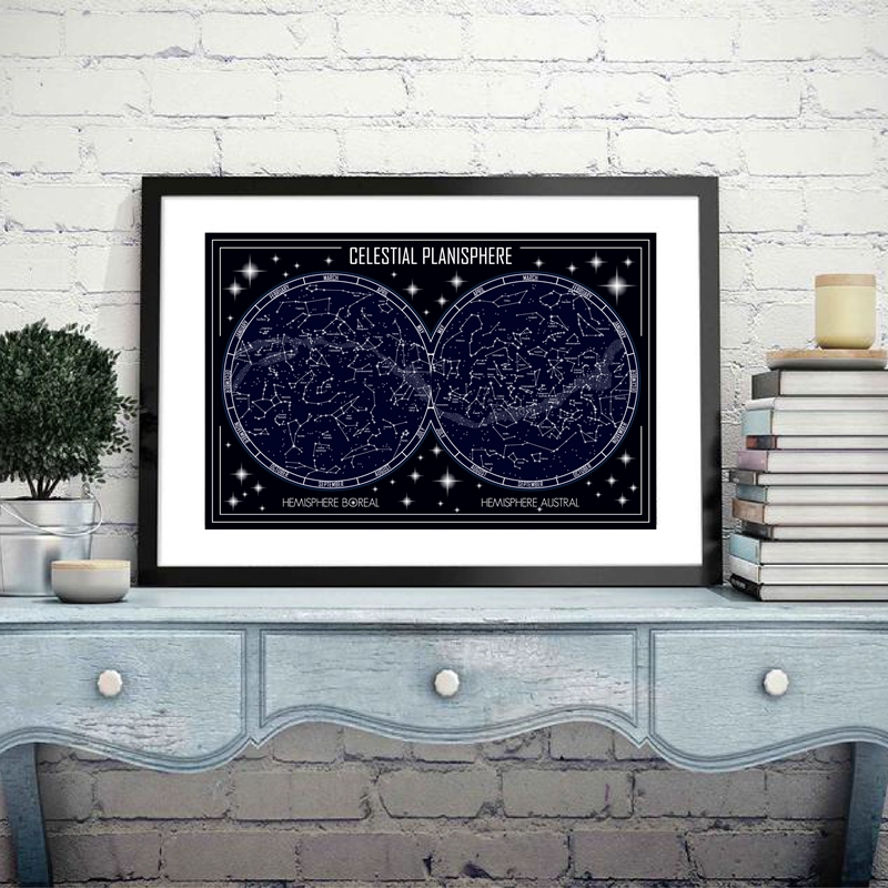 Celestial Planisphere Map Canv - Star Map Poster review and price