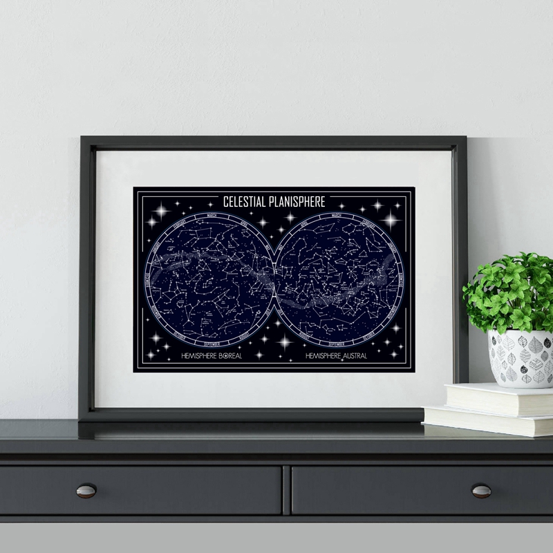 Celestial Planisphere Map Canv - Star Map Poster review and price